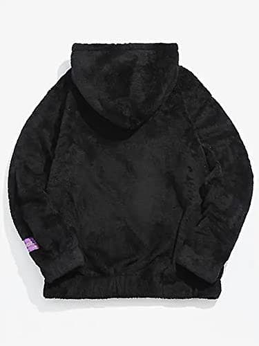 Fleece Hoodie Vinter Varm Pullover Tröja Fluffy Jumper Sweatshirt