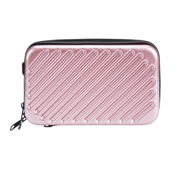 BAELLERY N1203 Mini Matkakokoinen Kova Kuori Meikkilaukku ABS+PC Kannettava Kosmetiikka Puhelin Olkalaukku Rose Gold