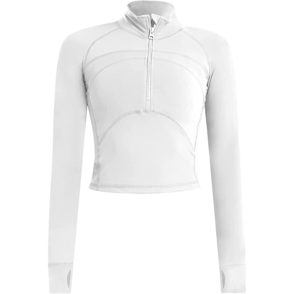 Treningsgensere for kvinner, langermet sports-t-skjorte, trenings-yoga crop tops for damer