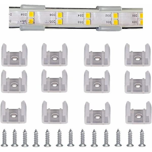 120 stk. LED Strip Lys Clips Neon Monteringsclips 10/13/16mm Størrelse Gør Neonskiltene Fleksible Lys Strip Fikseringskort (b.13mm/0.51inch)