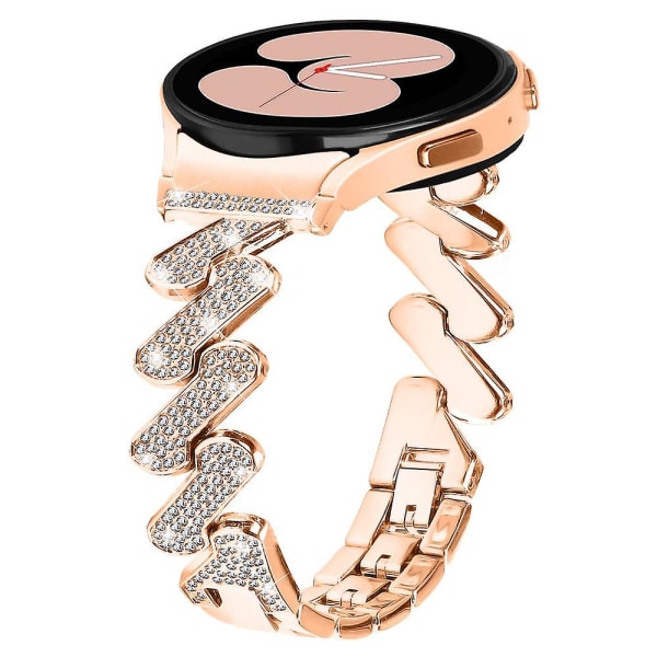 Metallklockarmband för Samsung Galaxy Watch6 40mm/44mm / Watch6 Classic 43mm/47mm Rhinestone Decorat Rose Gold