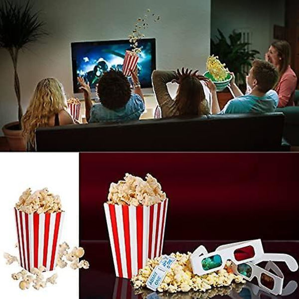 Popcorn-rasiat - Raidalliset paperiset lahjarasiat juhliin ja elokuva-iltoihin (50 kpl)