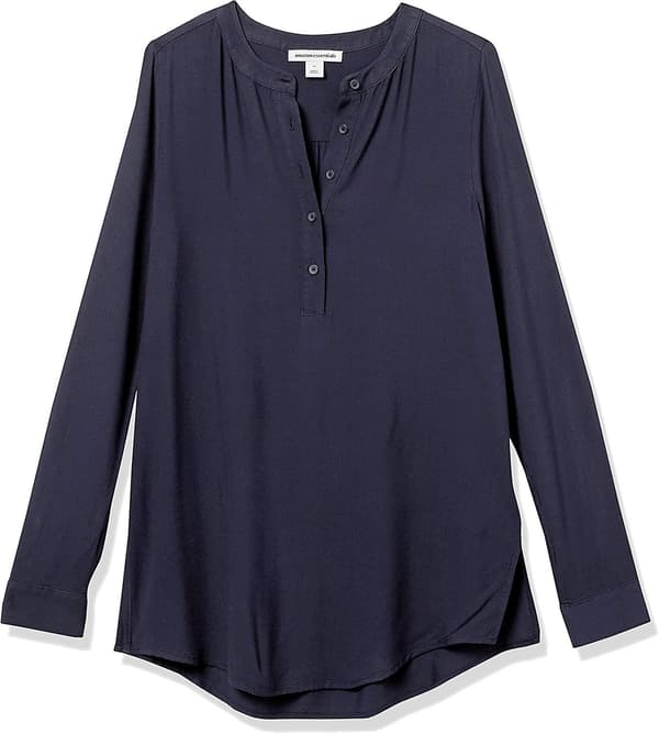 Langærmet vævet bluse til kvinder Style 14 L