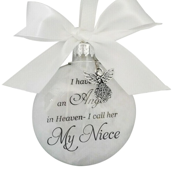 Angel In Heaven Julhängsmycke Memorial Ornament Feather Ball Tree Decor A16