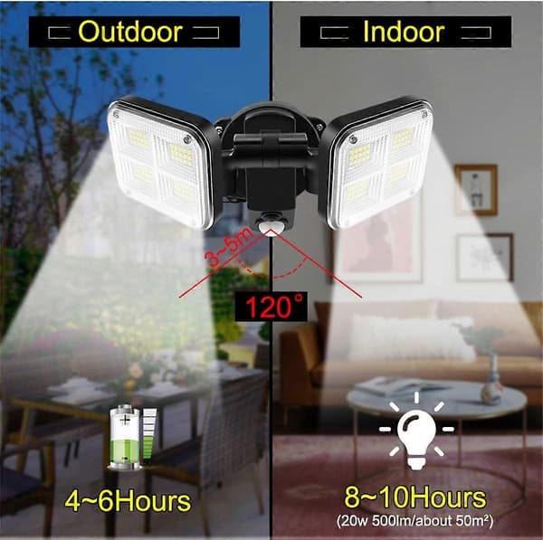 Solcellsdriven LED-utomhuslampa med IP65 vattentät rörelsesensor