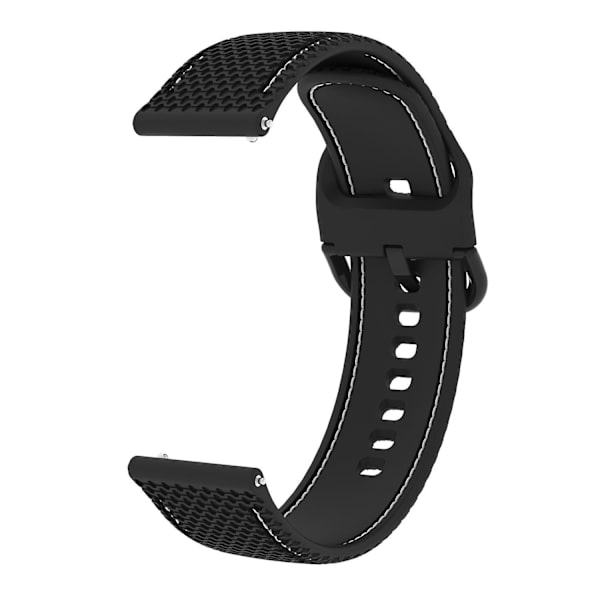 Silikoninen vaihtoranneke ompeleella Samsung Galaxy Watch 5 40mm/44mm /Watch 5 Pro 45mm -kelloon Black  White Line