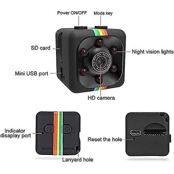 Mini Spy Camera, Full Hd 1080p Mini Car Dv Dvr Camera Spy Dash Cam Ir Night Vision (svart)