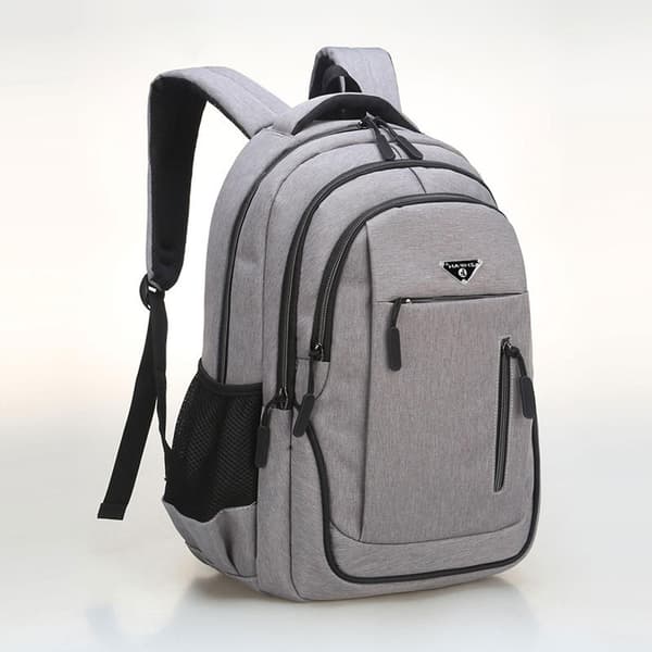 Ny Ankomst Stor Kapacitet Ryggsäck Män Laptop Ryggsäckar Oxford Svart Solid High School Student Väskor Light grey