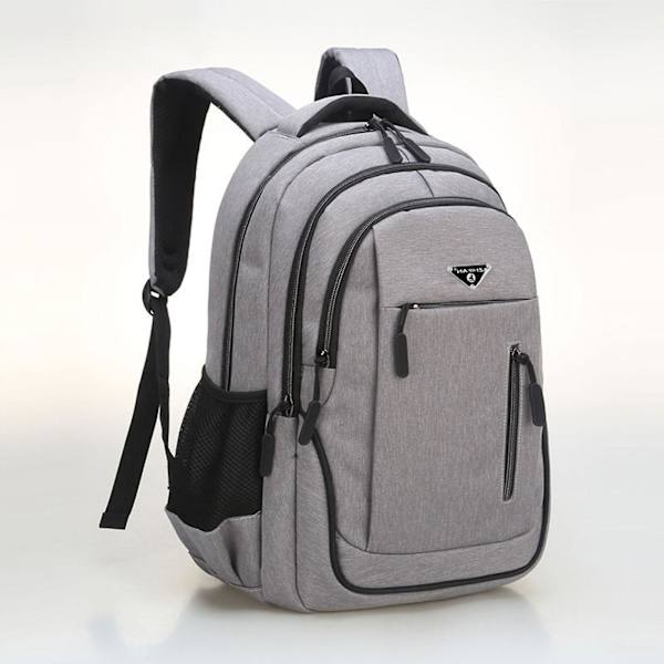 Ny Ankomst Stor Kapacitet Rygsæk Herre Laptop Rygsække Oxford Sort Solid Gymnasie Elevtasker Light grey