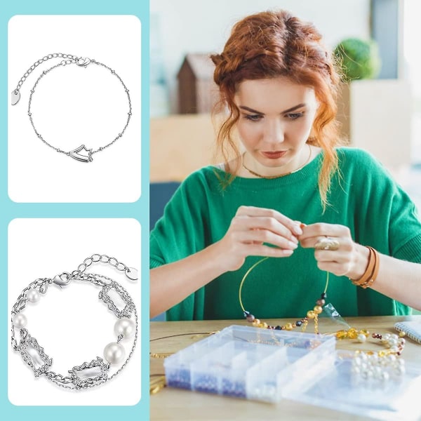 Hummerlås för smyckestillverkning, 300 st smyckeslås och förslutningar Hummerklolås med hoppringar för halsband Armband (silver)