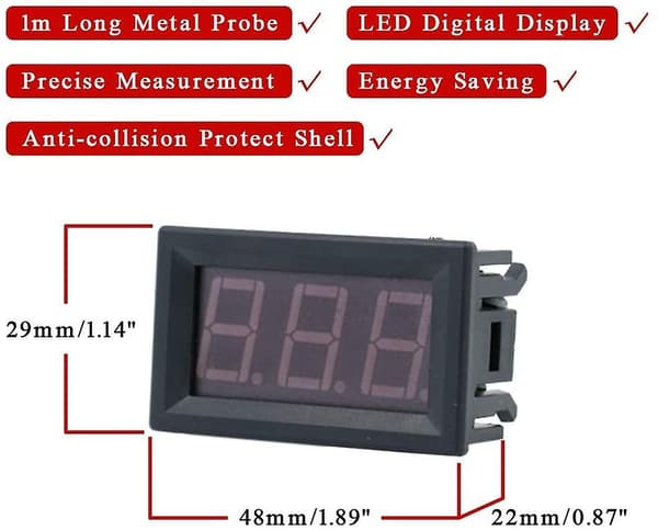 Varmeblæser Digitalt Termometer 12v Mini Temperaturtester Vandtæt Digital