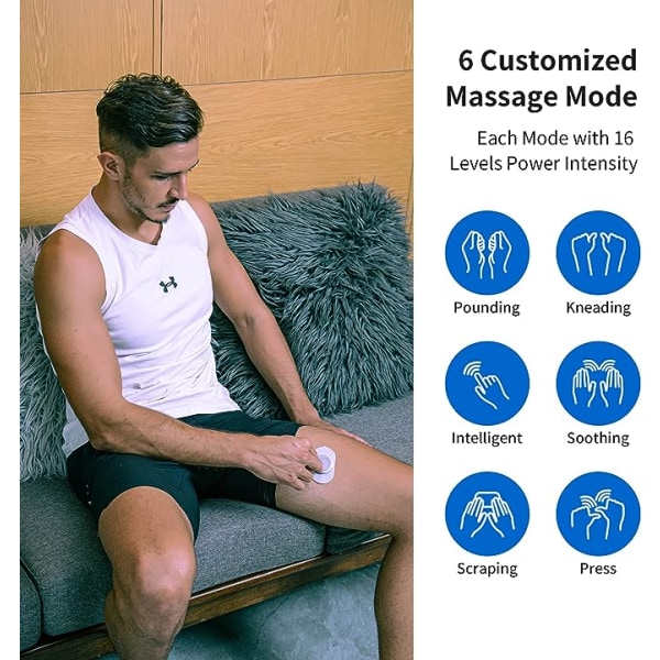 Massagedyna Modeladdningsbox, 6 lägen uppladdningsbar elektronisk pulsmassager, fickmassager för idrottare