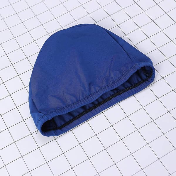 Badehette for voksne, polyesterstoff, badehette for menn og kvinner, svømmehatter (mørk blå)