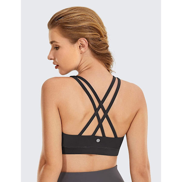 Naisten Strappy Back Wirefree Pehmustettu Treenaus Jooga Urheiluliivit