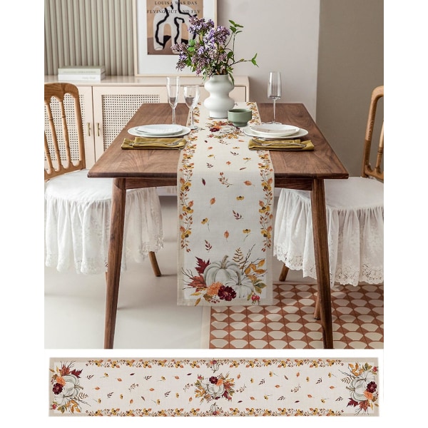 Bordløber - Græskar ahornblad bryllup rustik indretning bordløber julepynt Lxm11655 200x33cm 78x13inch