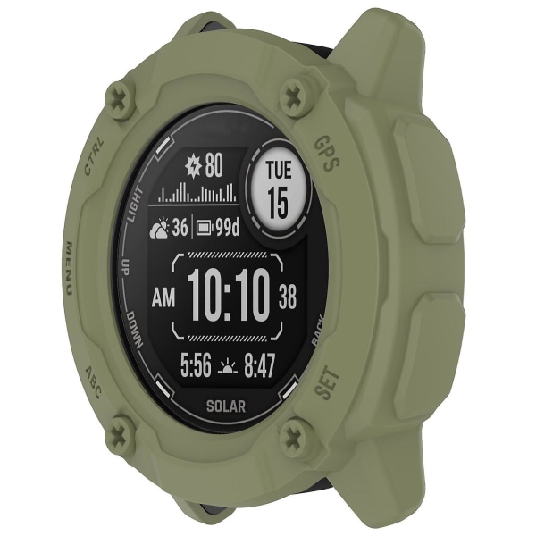 Anti-Fall TPU Hollow Cover för Garmin Instinct 2X, Quick Release Sports Watch Case Cover Jungle Green