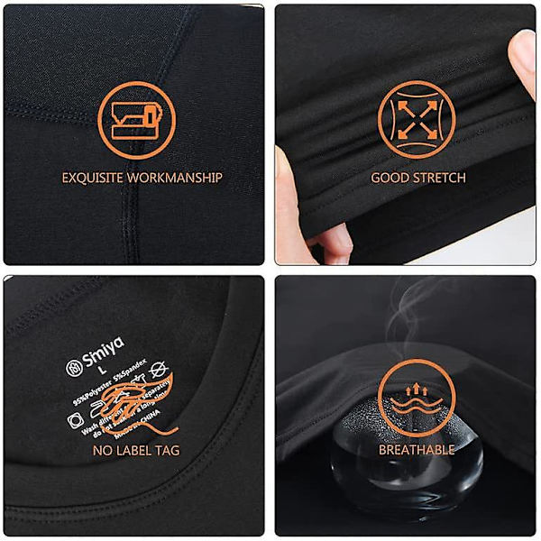 Althee Termiskt Underställ för Män Långa Kalsonger med Fleecefodrad Långärmad Baslageruppsättning Topp S-2xl XL