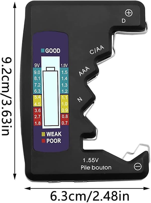 Digital Batteritester LCD til AA AAA N 1,5V Knapcellebatterier