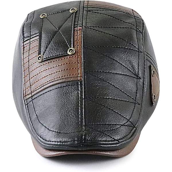 Flat Caps Til Acsergery Mænd Uk Pu Kunstlæder Justerbar Newsboy Caps Skyde Køre Hat Duckbill Gave