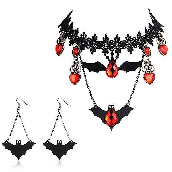 Vintage Sort Choker Halskæde Til Kvinder Piger Halloween Dekorationer Festtilbehør style 3