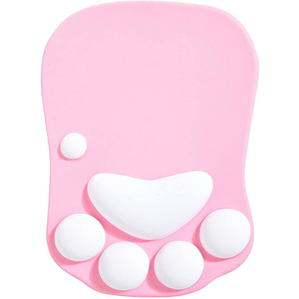 Musematte med håndleddsstøtte. Ergonomisk musematte. Kawaii kattemusematte. Silikon gel musematte. Sklisikker base.