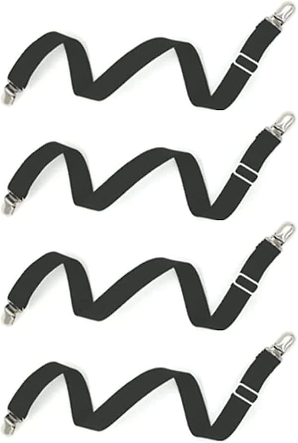 Lagnclips, sofabetræksholder, holder lagnerne stramt, 50 cm til 200 cm, 4 stk. (sort)