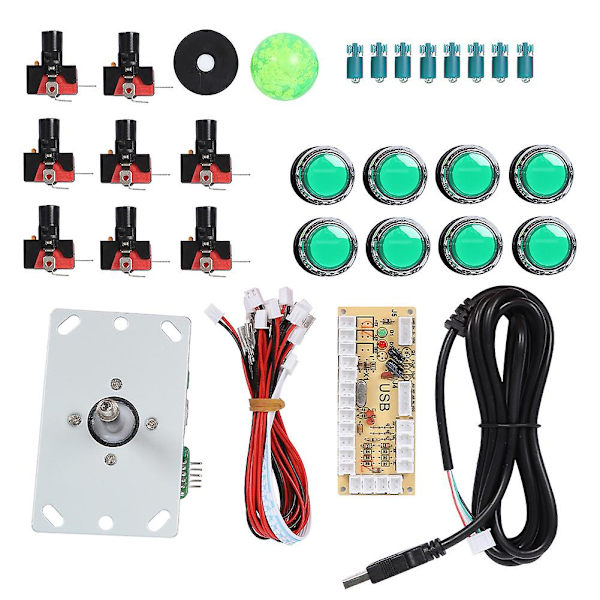 32mm förkromad knapp 5p Rocker enkel sats gul USB kärnbräda Arcade Kit
