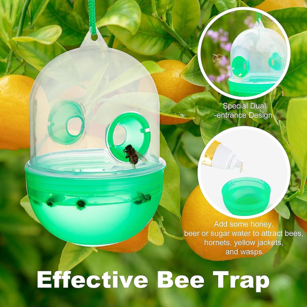 Getingfälla Behållare 3-pack Getingsfällor Utomhus Hängande Tillbehör För Gula Jackor Getingar Och Getingar, Bifällor För Utomhuskomponent, Bärbar Wa 3