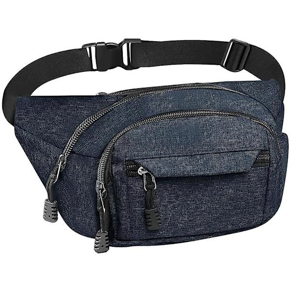 Bumbag midjeväska. Vattentät 4 dragkedjefickor löparbälte väska för män kvinnor