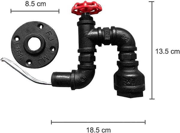Industriel LED Smedejerns Væglampe E27 Base Sort (1 Pakke)