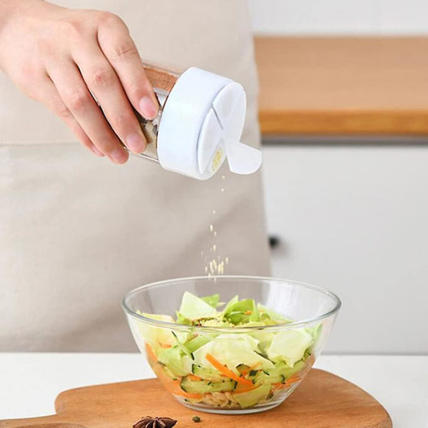 Krydddispenser Kryddburk 4 Fack Kryddburk Saltburk Sockerburk Kryddbehållare Salt- och Pepparkvarnar För Kök Bbq Grå Hav