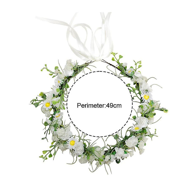 Blomsterkrans Hodeplagg Blomster Bryllup Hårkrans Blomsterkrone for Kvinner