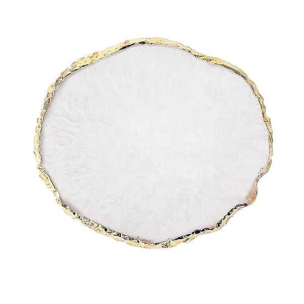 Resin nagelkonstpalett, nagelkonstfärgblandningspalett guldkant nagelgel färgmakeupdisplaybräda White