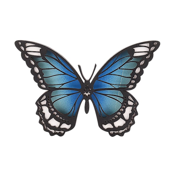 Fjäril Dekor Staty i Trä - Lysande Trä Djurhantverk Dekor, Fjäril Dekor, Djur Bordsdekoration, Jul Påsk Dekoration blue butterfly
