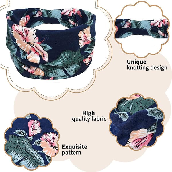 Brede Hodebånd Elastisk Hodebånd Hårbånd Blomstrete Blomster Yoga Hode Skjerf Wraps