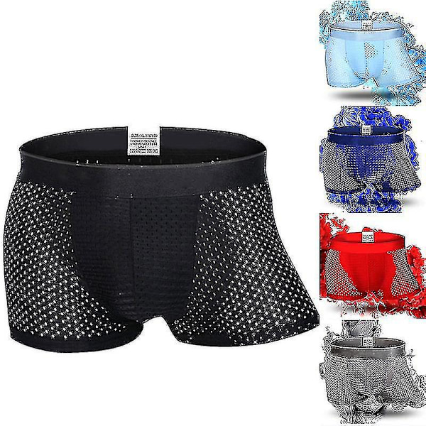 Män Boxershorts Underkläder Mesh Andas Bekväma Kalsonger Män Boxershorts Herrtrosor Light Blue XL