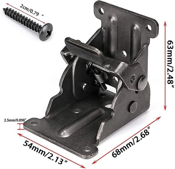 2-pak Foldbare Beslag, Låseforlængerhængsel, Foldbare Benbeslag Hardware til Bord, Arbejdsbord, Platform 2 Pcs