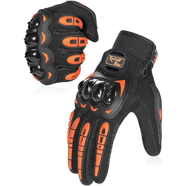 Sztxj Motorcykelhandskar, Full Finger Touch Screen Handskar för motorcykelracing, atv, klättring, jakt, motocross och andra utomhussporterxxlorange