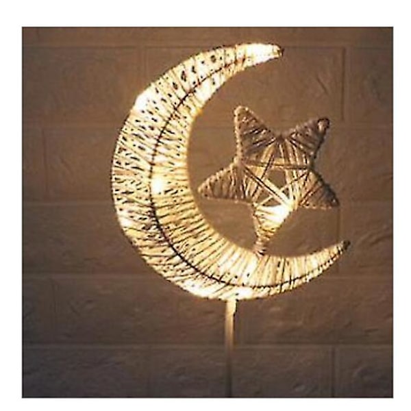 LED Stjerne Rattan Hul Form Bordlampe Juledekoration size4