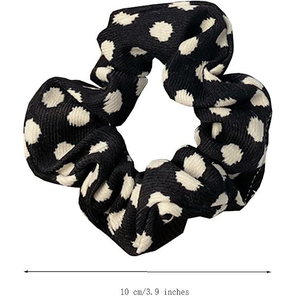 Leopardikuvioiset hiusdonitsit, eläinkuvioiset donitsit, 3 kpl poninhäntäpidikkeitä Black  White dot