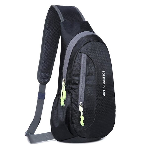 Cykelaxelväska utomhus fritidssportväska lätt polyester crossbodyväska Black