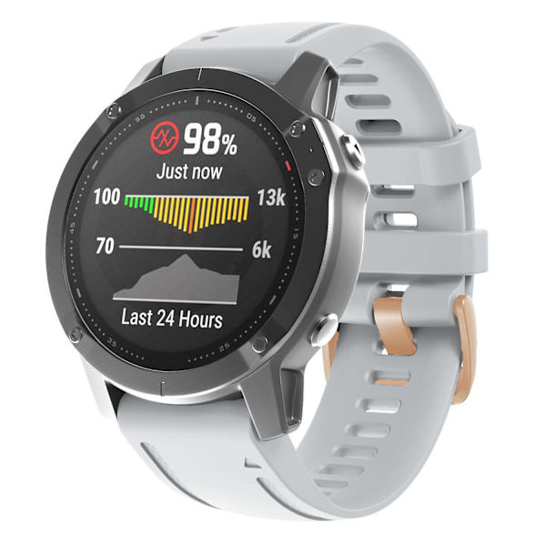 20 mm silikonersättningsarmband för Garmin Fenix 7S/6S Pro/5S Plus/Instinct 2S, roséguldfärgat spänne White