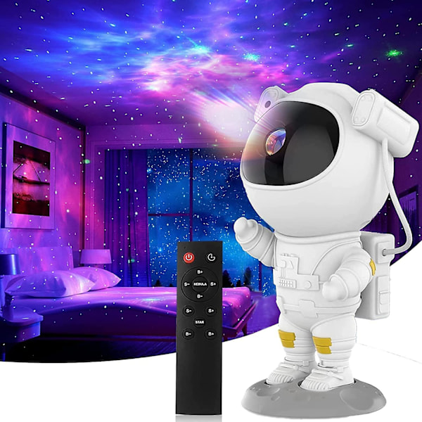 Astronaut Lysprojektor, Stjerneprojektor Galakse Nattlys For Barn, Astro Stjerne Nebel Led Lampe For Soverom Med Timer Og Fjernkontroll For Voksne