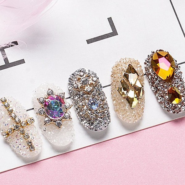 Nagelkonst Rhinestones runda kristaller glas flatback för DIY smyckestillverkning style 2