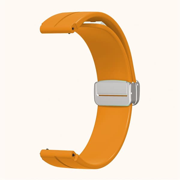 Til Keep B4/Huawei Watch Fit Mini Urrem 16mm Silikone Armbåndsrem, Sølv Foldespænde Yellow