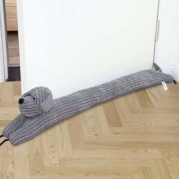 38 tommers vindstopper for dør og vindu, avtakbar og vaskbar vektet fransk 38 inch Grey Dog