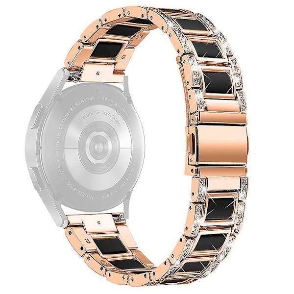 Urrem i rustfrit stål og resin til Huawei Watch GT 2 42mm/Watch 2/Honor MagicWatch 2 42mm Rose Gold Pink Mix