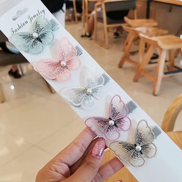 10 stk. sommerfugle hårnåle, DIY håndværk broderede hårspænder mini søde hårklemmer hårtilbehør hårnåle til piger