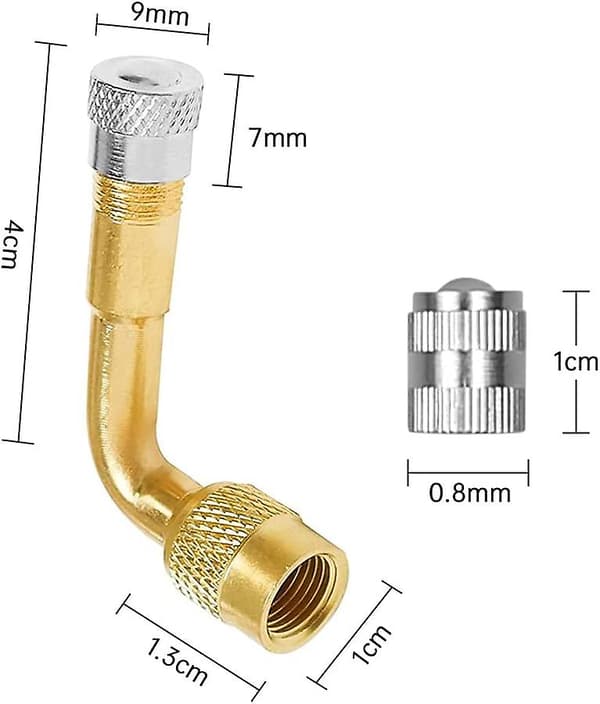 Ventilforlengeradaptersett - 2 stk. 90 graders forlengere, 4 ventilhetter