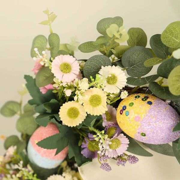 12' Livlig Daisy Påskdörrkrans Livgivande Vårdörrkrans Konstgjord Blomkrans För Entrédörr Vägg Påskdekorationer